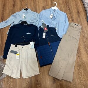 Vineyard Vines Blue and Beige Boys Clothing Set 10-12